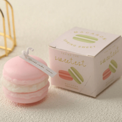 Multicolor Macaron Pastel Pastel Scented Molded Pillar Candle - Free-Standing Tabletop Decor