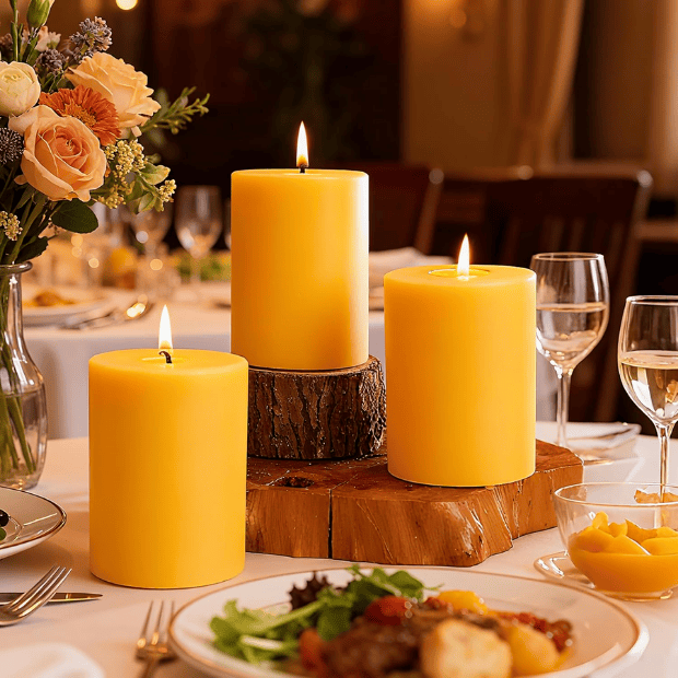 2-Pack Pure Beeswax Pillar Candles