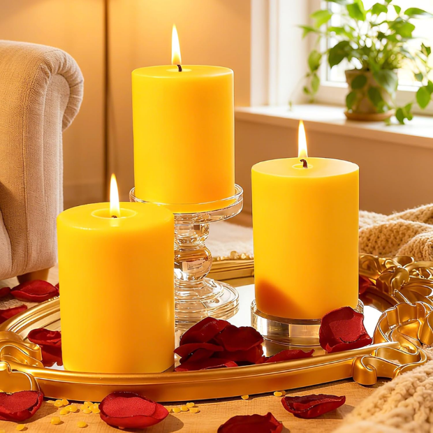2-Pack Pure Beeswax Pillar Candles