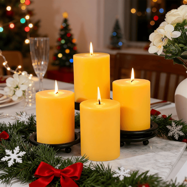 2-Pack Pure Beeswax Pillar Candles