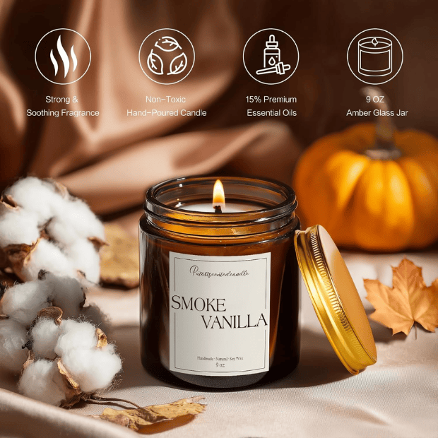 9oz Smoke Vanilla Scented Candle