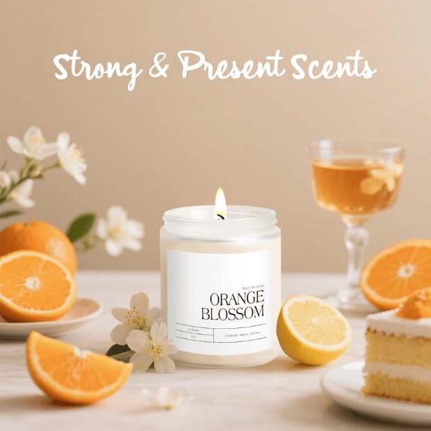 Premium Orange Blossom Soy Candle in Frosted White Glass