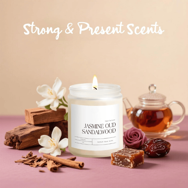 9oz Jasmine, Oud & Sandalwood Scented Candle