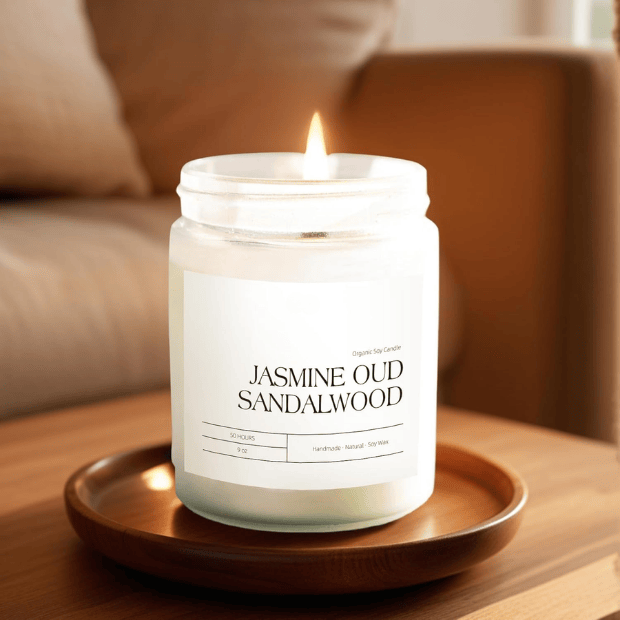 9oz Jasmine, Oud & Sandalwood Scented Candle
