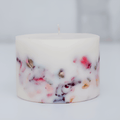 Rose Scented Botanical Soy Wax Pillar Candle - Real Dried Floral Inlays