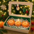 Mandarin Citrus Scented Molded Soy-Beeswax Pillar Candles - 3-Piece Fruit Shape Set
