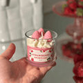 Strawberry & Vanilla Bakery Scented Soy Wax Candle - Glass Jar with Lead-Free Cotton Wick (4oz / 10oz)