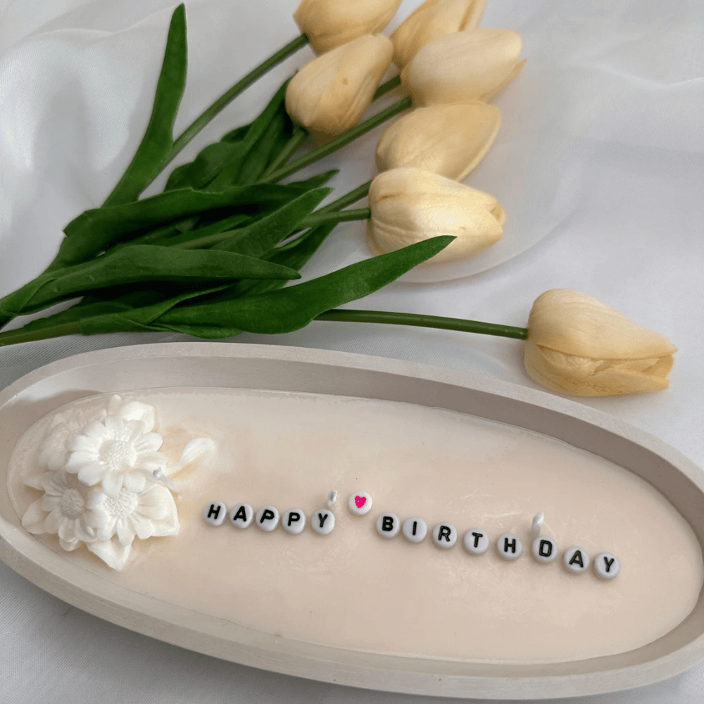Customizable Hidden Text Concrete Boat Candle - Multi-Wick Soy Wax Tabletop Candle