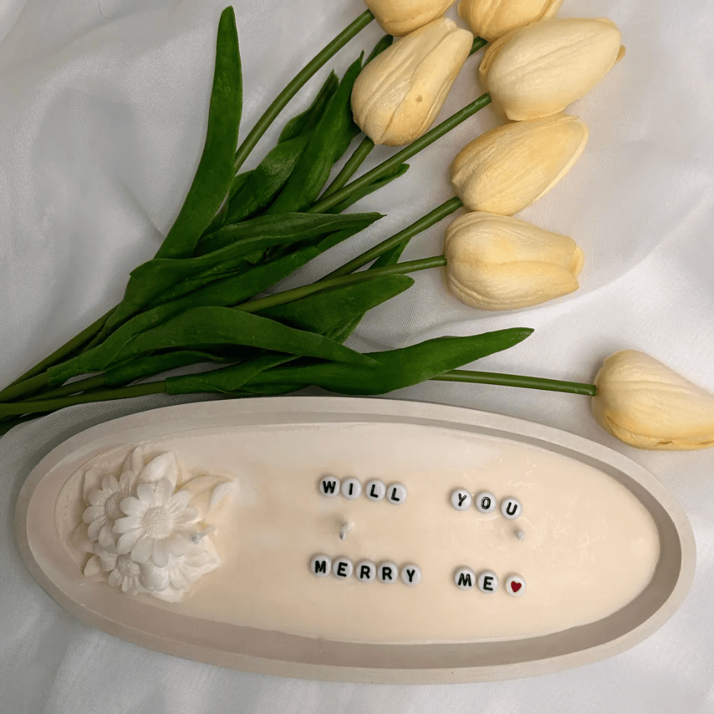 Customizable Hidden Text Concrete Boat Candle - Multi-Wick Soy Wax Tabletop Candle