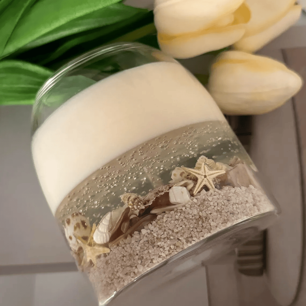 Sea Breeze Scented Dual-Layer Soy & Gel Wax Candle