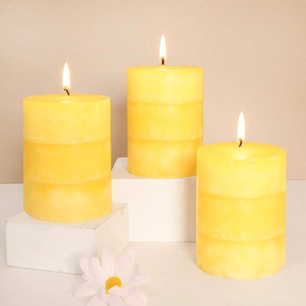 Hand-Poured White Sage Pillar Candles – Dripless Aromatherapy Set for Home Cleansing & Relaxation