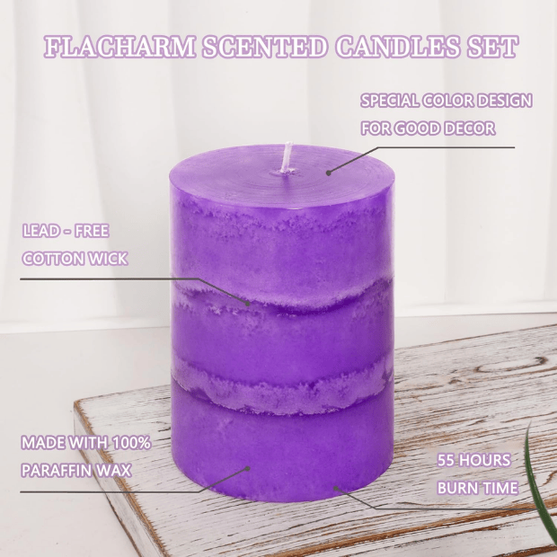 Hand-Poured White Sage Pillar Candles – Dripless Aromatherapy Set for Home Cleansing & Relaxation