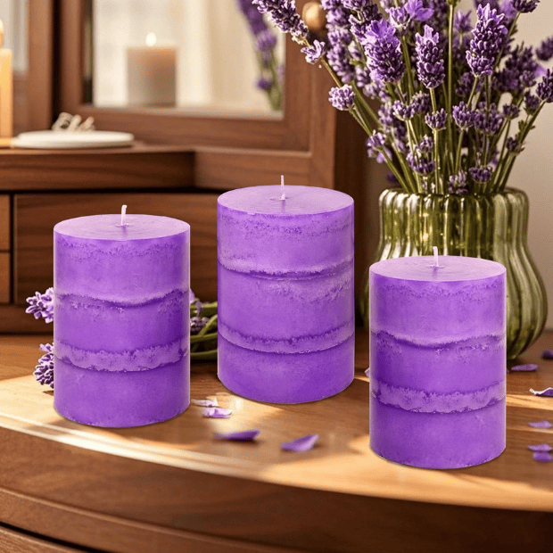Hand-Poured White Sage Pillar Candles – Dripless Aromatherapy Set for Home Cleansing & Relaxation