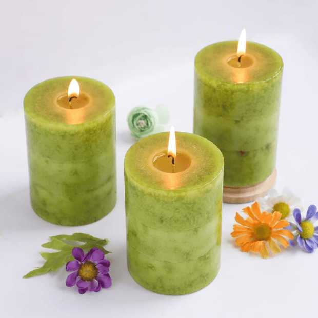 Hand-Poured White Sage Pillar Candles – Dripless Aromatherapy Set for Home Cleansing & Relaxation