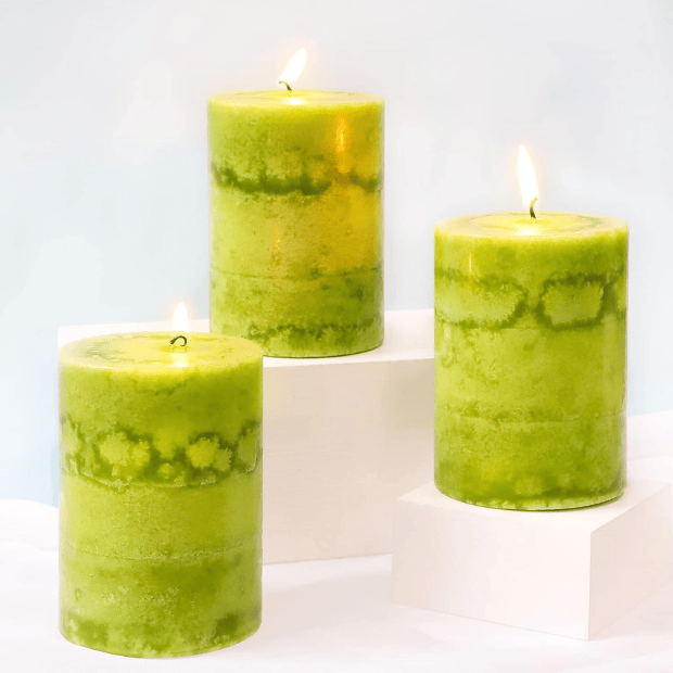 Hand-Poured White Sage Pillar Candles – Dripless Aromatherapy Set for Home Cleansing & Relaxation
