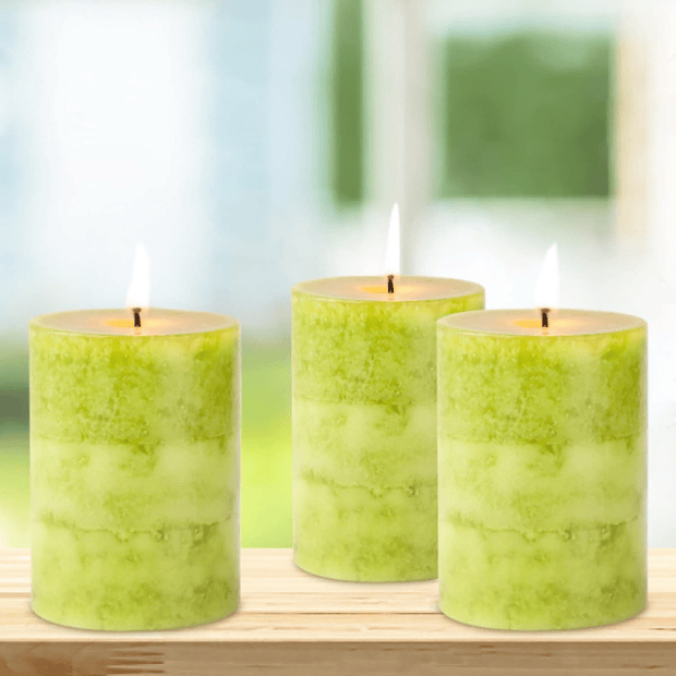 Hand-Poured White Sage Pillar Candles – Dripless Aromatherapy Set for Home Cleansing & Relaxation