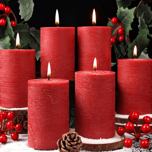 6-Pack Natural Soy Pillar Candles