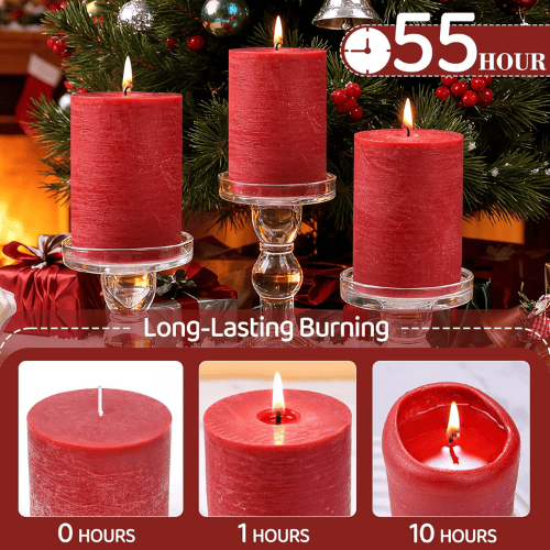 6-Pack Natural Soy Pillar Candles