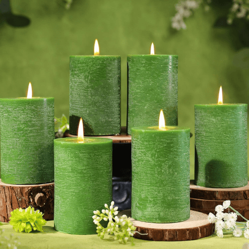 6-Pack Natural Soy Pillar Candles