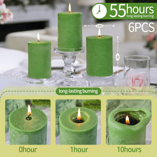 6-Pack Natural Soy Pillar Candles