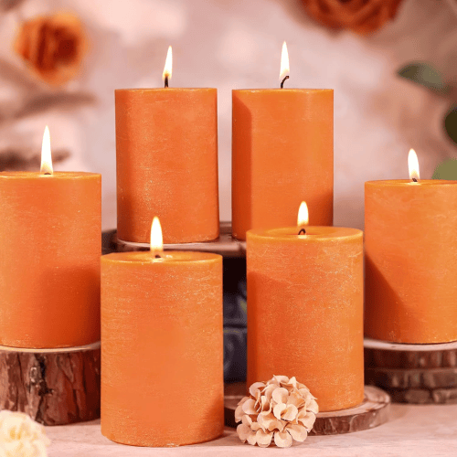 6-Pack Natural Soy Pillar Candles