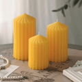 3-Pack Architectural Ribbed Pillar Set – Unscented Soy Wax