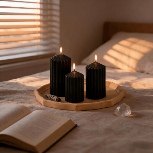 3-Pack Architectural Ribbed Pillar Set – Unscented Soy Wax