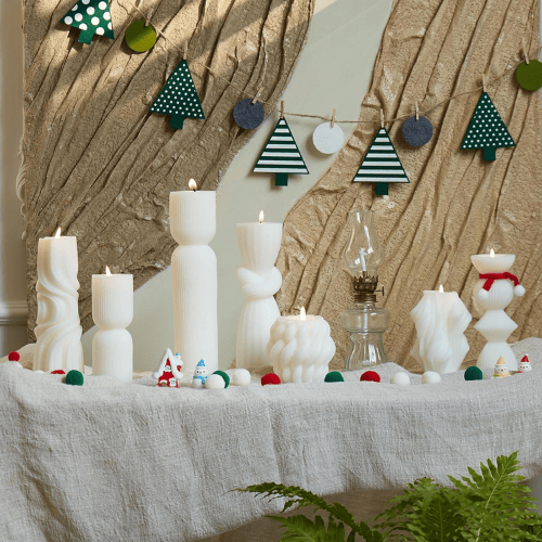 7-Piece Artisan Hand-Poured Pillar Set – Premium Ribbed Soy Wax