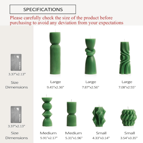 7-Piece Artisan Hand-Poured Pillar Set – Premium Ribbed Soy Wax