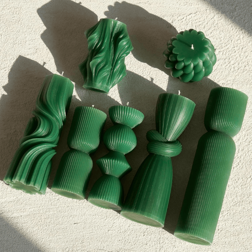 7-Piece Artisan Hand-Poured Pillar Set – Premium Ribbed Soy Wax