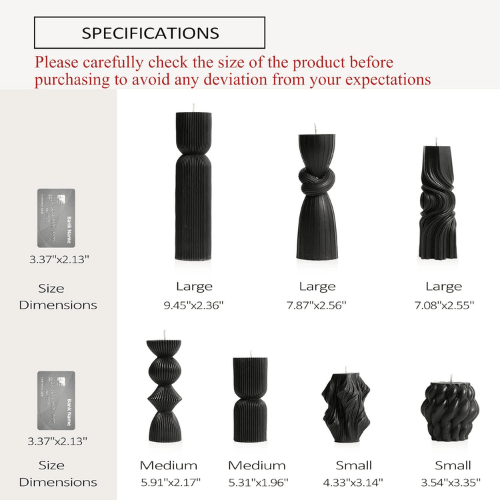 7-Piece Artisan Hand-Poured Pillar Set – Premium Ribbed Soy Wax