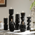 7-Piece Artisan Hand-Poured Pillar Set – Premium Ribbed Soy Wax