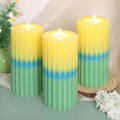 Multicolor Scented Pillar Candles - Dripless & Smokeless Natural Wax Candles