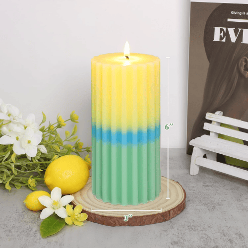 Multicolor Scented Pillar Candles - Dripless & Smokeless Natural Wax Candles