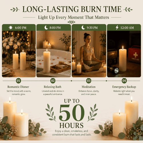 White Unscented Soy Wax Pillar Candles 12-Pack