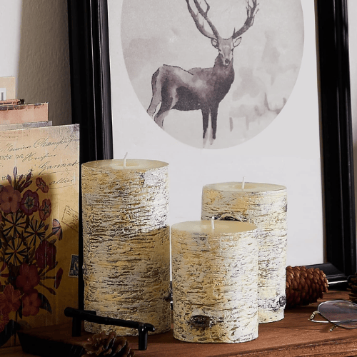 Hand-Poured Unscented Pillar Candle Set
