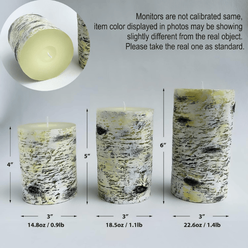 Hand-Poured Unscented Pillar Candle Set