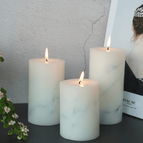 Hand-Poured Unscented Pillar Candle Set