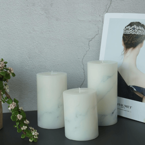 Hand-Poured Unscented Pillar Candle Set