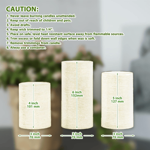 Hand-Poured Unscented Pillar Candle Set