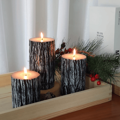 Hand-Poured Unscented Pillar Candle Set