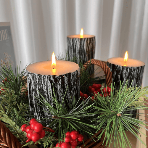 Hand-Poured Unscented Pillar Candle Set