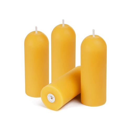 4-Pack Small Natural Beeswax Pillar Candles