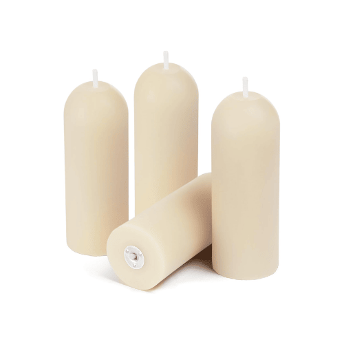 4-Pack Small Natural Beeswax Pillar Candles