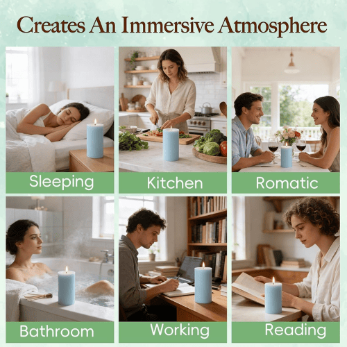 6-Pack Non-Toxic Soy Pillar Candles