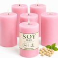 6-Pack Non-Toxic Soy Pillar Candles