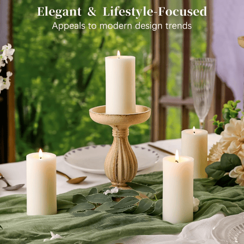 6-Pack Non-Toxic Soy Pillar Candles
