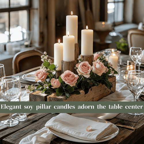6-Pack Non-Toxic Soy Pillar Candles
