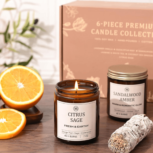Scented Soy Candle Set - Natural Long Lasting Aromatherapy Candles