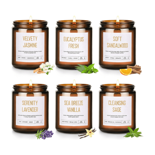 Scented Soy Candle Set - Natural Long Lasting Aromatherapy Candles